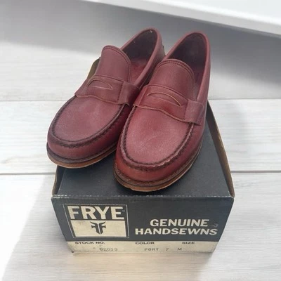 Zapato Mocasines FRYE Cuero Penny Para Hombre 7M Puerto Nuevo con Defecto de Caja Foto 1 de 4