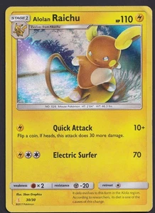 Alolan Raichu 30/30 Holo Trainer Kit: Lycanroc & Alolan Raichu Pokémon Card - Picture 1 of 2