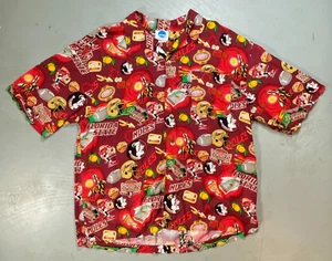 FSU Hawaiian Button Camp Shirt Florida State Seminoles Size XL NCAA VF Imagewear - Picture 1 of 4