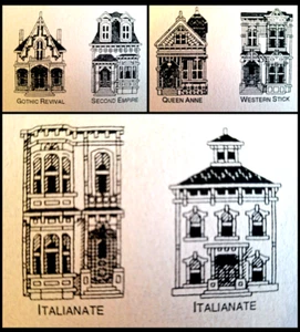 Victorian Miniatures - Series of Six Houses - Vintage Cross Stitch Charts - Picture 1 of 3