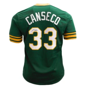 Jose Canseco Signed Oakland Green Baseball Jersey (JSA) - Picture 1 of 3