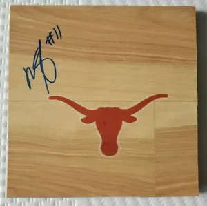 MOHAMED BAMBA TEXAS LONGHORNS MAGIC STAR SIGNED BASKETBALL FLOORBOARD 8X8 COA - Picture 1 of 2