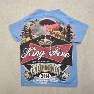 Fire Fighter Shirt Youth XS Blue King Fire California 2014 Eldorado Wildland - Picture 1 of 6
