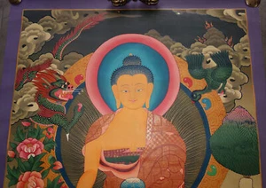 Hand painted beautiful masterpiece thangka shakyamuni Buddha from NEPAL 73x53cm - Picture 1 of 6