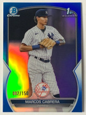 2023 Bowman Chrome Prospects 1st Blue Refractor #BCP-46 New York Yankees #02/150