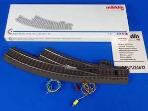 MARKLIN H0 - 24672 - Right Curved Turnout + 74490 Mechanism + Lantern - C Track - Picture 1 of 4