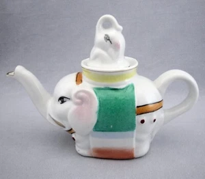 Elefante de porcelana con tetera bebé pintada a mano 8 oz chino Zhongguo Zhi Zao' - Imagen 1 de 17