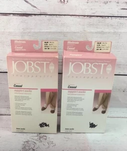2 Pairs Vintage JOBST Women's Casual Knee High Compression Socks, Small White - Picture 1 of 12