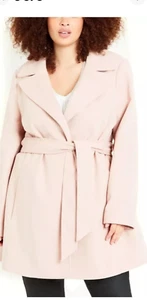 Evans Plus Size UK 20 Belted jacket/coat fully lined Blush BNWT...... - Picture 1 of 4