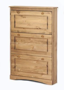 Schuhschrank mit 3 Klappen Schrank aus Massivholz - Bild 1 von 9