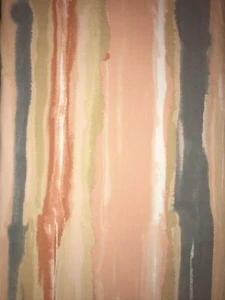 New JOANN Fabric Cotton Sewing Fabric Peach, Gray, Beige Stripe 1 yds+ - Picture 1 of 1