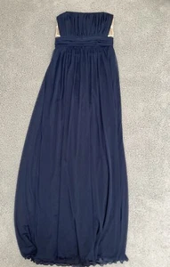 Jodi Kristopher Long Cocktail Formal Navy Blue Dress Size Medium 6-8 - Picture 1 of 9