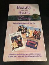 DISNEY Beauty And The Beast Read Along Hardcover Popup Book & Cassette Vintage