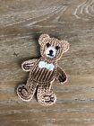 Small Cute Brown Teddy Bear with Bowtie Animal Iron On Motif Patch Child Adult