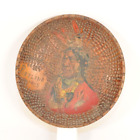 Antique Native American Folk Art Hand Carved Wood Painted Plate 1905 Portland OR