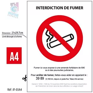 21x29, 7 CM A4 - Sticker Prohibited Of Smoke - Prohibition IF-03 - Picture 1 of 5