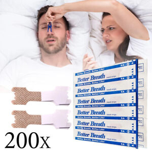 200pcs Bandelettes Nasales bande Anti ronflement Aid Breathe Pour Mieux Dormir