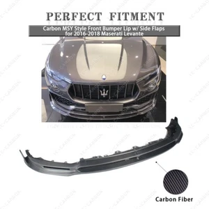 Carbon MSY Style Front Bumper Lip w/ Side Flaps for 2016-2018 Maserati Levante - Bild 1 von 10