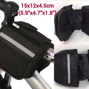 Borsa bicicletta doppia marsupio ciclismo testa anteriore tubo superiore borse bici adatta cellulare - Foto 1 di 3