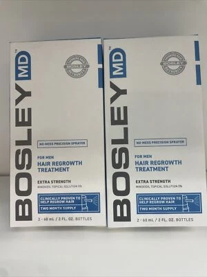 Lot Of 2 BOSLEY MD FOR MEN HAIR REGROWTH TREATMENT 2 X 2floz Per Box EXP 03/2024 - Image 1 of 2