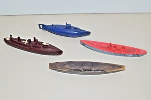 Vintage 1940s Toy BATTLESHIPS SUBMARINE AIRCRAFT CARRIER Dillon Beck Marbled - Picture 1 of 5