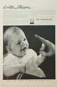 1944 The prudential insurance company Vintage Ad listen Chipper - Picture 1 of 1