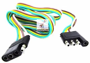 48" Trailer Light Wire 4-Way Wire Flat Trailer Light Extension 18g Wire - Picture 1 of 2