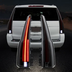 VLAND Pair Smoked LED Tail Lights For 2015-2020 Chevrolet Chevy Tahoe Suburban - Picture 1 of 12