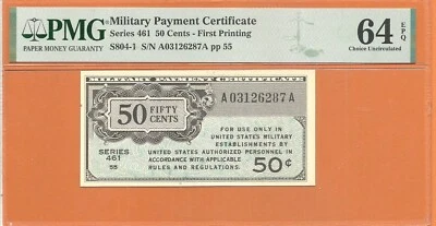 MPC 461 Cincuenta centavos PMG 64 EPQ primera impresión Foto 1 de 4