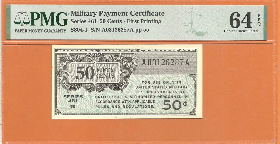 MPC 461 Fifty Cent PMG 64 EPQ First Printing - Image 1 of 4