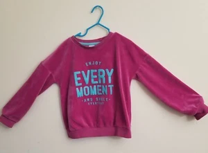 Girls Fuchsia Velour Sweatshirt Size 6/6x-My Favorite Sweatshirt-Member's Mark - Picture 1 of 6