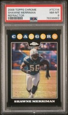 Shawne Merriman 2008 Topps Chrome Refractors Chargers #TC114 PSA 8