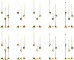 Candlestick Candle Holders 30 Pcs Candle Stick Holder Gold Taper Candle Holder C - Picture 1 of 6