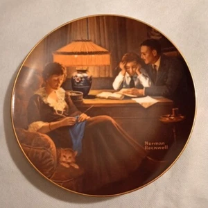 FATHER'S HELP - Placa de Coleccionista Edición Limitada - Norman Rockwell 1983 #17904 B - Imagen 1 de 9