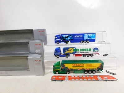 Herpa Exclusiv 1:87 H0 3X Camion MB Seramis Nordhorn Advance SG/Mint+Box #EI60-1 - Immagine 1 di 4