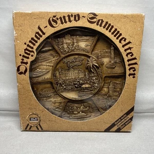 Vtg Original Euro Gammelteller Romantischer Bodensee Insel Mainau 3D Wood Plate - Picture 1 of 16
