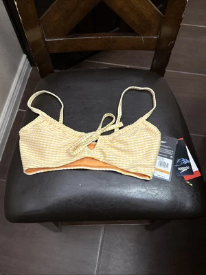 Speedo Swimsuit Bikini Top Adjustable Square Neck | Summer Yellow Small - Image 1 of 4