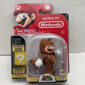Jakks World Of Nintendo 2015 Super TANOOKI MARIO Figure 4" Series 1-4 ~ NEW! - Picture 1 of 4