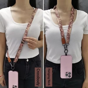 Adjustable Mobile Phone Strap Retro Pattern Lanyard Pendant - Photo 1 sur 11