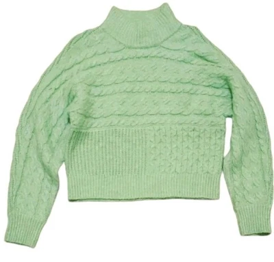 Nuevo con etiquetas Suéter corto de cuello alto verde mezcla de lana Witty Fox pequeño para mujer Foto 1 de 4