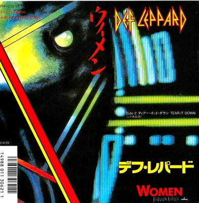 DEF LEPPARD "Woman/Tear It Down" 1987 JAPAN ONLY 7" w/ps/lyrics - Image 1 of 3
