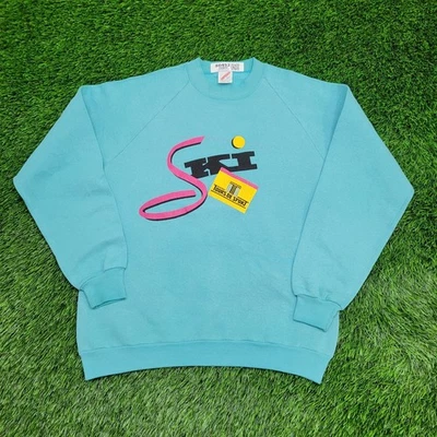 Sudadera de esquí vintage años 80 para mujer grande 20x25 azul Foto 1 de 4