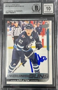 Mason Appleton Signed 2018-19 UD Young Guns RC #516 BAS Autograph Grade 10 Card - Picture 1 of 2