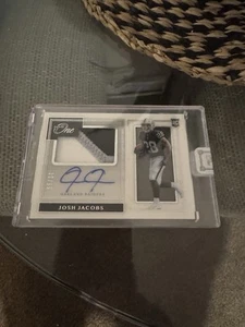 Josh Jacobs Panini One RPA 3 Color Patch On Card Auto 30/99 Rookie RC Raiders - Picture 1 of 5