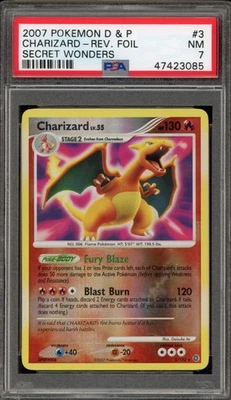 Pokemon Charizard Secret Wonders Reverse Holo Rare #3 PSA 7 - Image 1 of 2