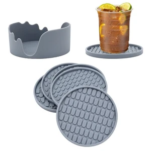 Juego de 6 posavasos antideslizantes de 10 cm posavasos de silicona alfombrilla de protección de mesa - Imagen 1 de 17
