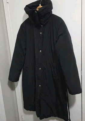 Anne Klein WOMENS LONG BLACK WINTER PUFFER COAT High Neck, Zip 60% DOWN Size XL - Image 1 of 4