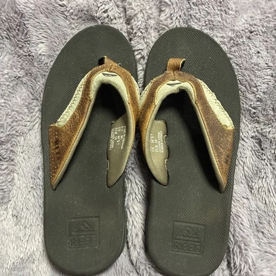 Chinelos Reef sandálias chinelos, abridor de garrafa M/7 masculino marrom couro superior - Imagem 1 de 4