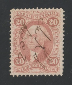 Scott # R42c, Used, F-VF, 20¢ Inland Exchange, Nice Manuscript Cancel, No Faults - Picture 1 of 2
