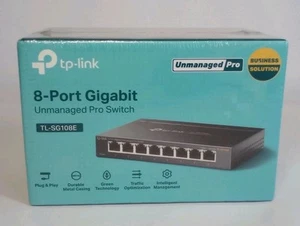 NEW!! TP-LINK TL-SG108E 8 Ports Gigabit Unmanaged Pro Ethernet Easy Smart Switch - Picture 1 of 4